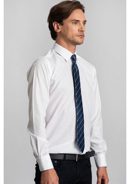 Modern Slim Fit Poplin Pamuk Efekt Erkek Gömlek fiyatları