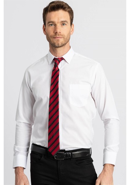 Klasik Fit Rahat Kesim Cotton Efekt Poplin Erkek Gömlek fiyatları