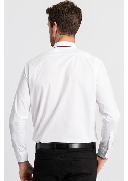 Klasik Fit Rahat Kesim Cotton Efekt Poplin Erkek Gömlek fırsatları