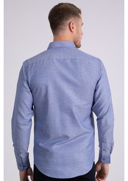 Slim Fit Dar Kesim Uzun Kol Poplin Oxford
