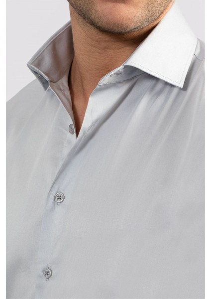 Slim Fit Koton Saten Premium Seri Erkek Gömlek modelleri