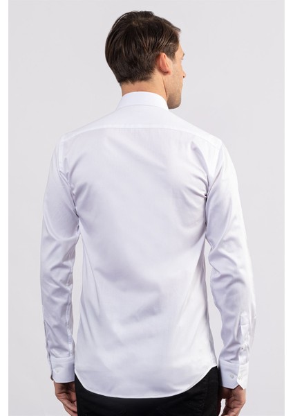 Modern Slim Fit Koton Saten Premium Seri Erkek Gömlek fırsatları