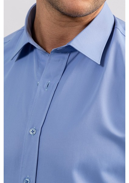 Modern Slim Fit Kendinden Desenli Düz Beyaz Gömlek modelleri