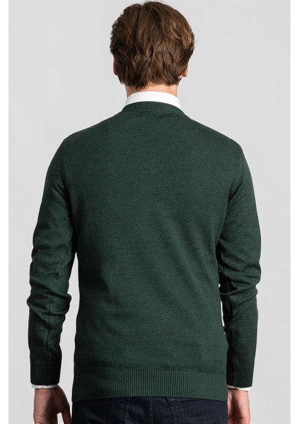 Slim Fit Dar Kesim V Yaka Pamuklu Erkek Kazak fırsatları