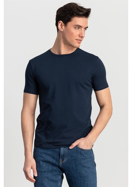 Slim Fit Dar Kesim Bisiklet Yaka Düz Basic Kısa Kol T-Shirt fiyatları
