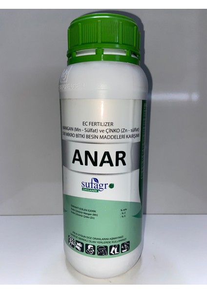 Anar 1 Lt (Mangan ve Çi̇nko Sıvı Mi̇kro Besi̇n Maddeleri̇ Karışımı)