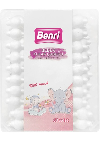 Baby Emniyetli Kulak Çubuğu 60 Adet