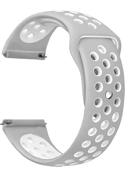 General Mobile Gm Watch Kordon Delikli Çift Renk Silikon Gri Koyu