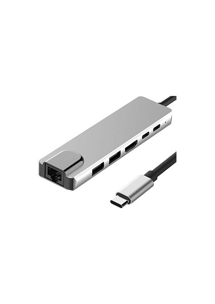 Fix Fc-04 6 In 1 Type C To Pd HDMI USB RJ45 Adaptör 4K USB 3.0 Çevirici
