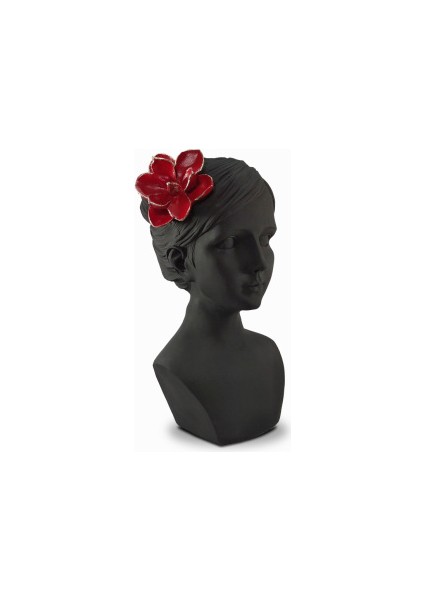 Dekoratif Polyester Güllü Kadın Biblo (37X20CM)