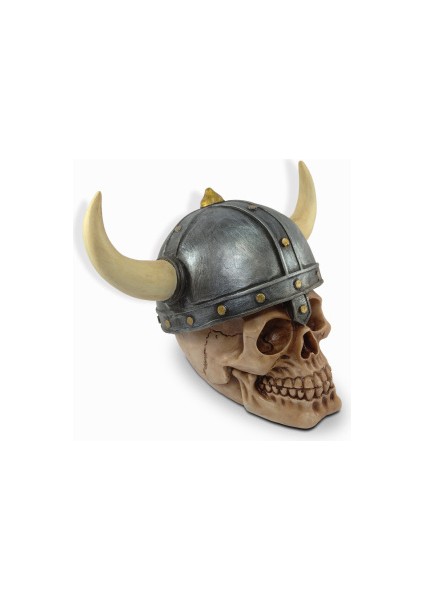 Dekoratif Boynuzlu Kurukafa Biblo 21X17CM