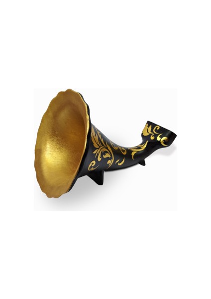 Dekoratif Seramik Gramafon - Siyah Gold (19X20X30)