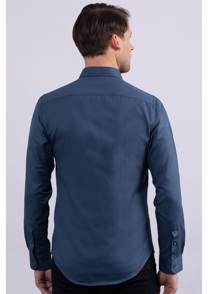 Slim Fit Dar Kesim Uzun Kol Poplin Oxford fırsatları