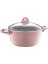 Saflon Granit Derin Tencere 22 cm Pembe 1
