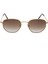 E102 Metal Geometrik Köşeli Model Gold Kahverengi Degrade Unisex Güneş Gözlüğü C4 CAT.2 1