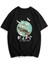 Erkek Siyah T-Shirt Higher Place Baskılı Oversize Tişört 1