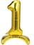 1 Yaş Gold Renkli Ayaklı Folyo Balon Rakam 32 Inç 80 cm 1