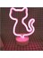 Pembe Kedi Neon Lamba USB ve Pilli Cat Neon LED Işık 5