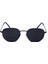 E102 Metal Geometrik Köşeli Model Siyah Unisex Güneş Gözlüğü C1 CAT.3 1