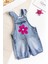Papatya Işlemeli Denim Kumaş Kız Bebek Salopet Bebek Tulum 1