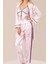 Kadın Pudra 3 Lü Saten Sabahlıklı Pijama Takım 017 4
