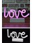 Love Neon LED Gece Lambası Pembe Işıklı USB Kablolu 2