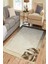 Yaprak Desenli Gold-Beyaz Halı (Makinada Yıkanabilir Kaymaz Dot Taban) -WL1109 1