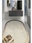 Yaprak Desenli Gold-Beyaz Oval Halı (Makinada Yıkanabilir Kaymaz Dot Taban) -WL1109 1