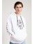 Dragon Baskılı Beyaz Oversize Erkek Sweatshirt 2
