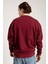 Oversize Asit Yıkamalı Bordo Erkek Sweatshirt 2