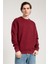 Oversize Asit Yıkamalı Bordo Erkek Sweatshirt 3