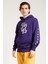 Dragon Baskılı Mor Oversize Erkek Sweatshirt 4