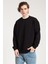 Asit Yıkamalı Siyah Oversize Erkek Sweatshirt 1
