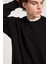Asit Yıkamalı Siyah Oversize Erkek Sweatshirt 3