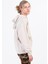 Krem Rengi Büyük Beden Erkek Kapüşonlu Sweatshirt 5
