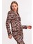 Leopar Desen Ceket | CKT31787YN Siyah Ekru Kahve Leopar 2