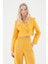 Kruvaze Crop Blazer Ceket Turuncu 3