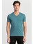 Slim Fit Dar Kesim V Yaka Düz Basic Kısa Kol T-Shirt 2