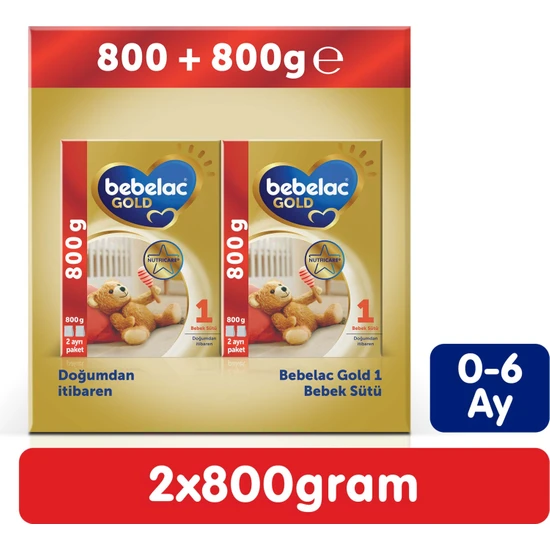 Bebelac Gold 1 Bebek Sütü 1600 gr (800 gr + 800 Gr) 0-6 Ay