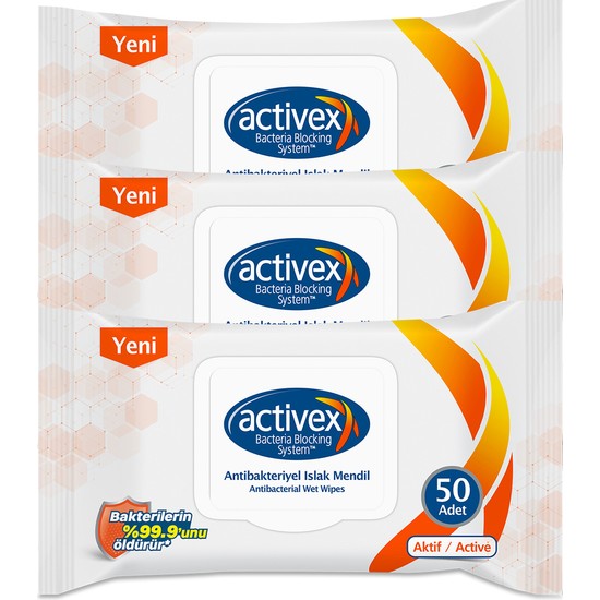 Activex Antibakteriyel Islak Mendil Aktif 3'lü Islak Mendil 150 Yaprak