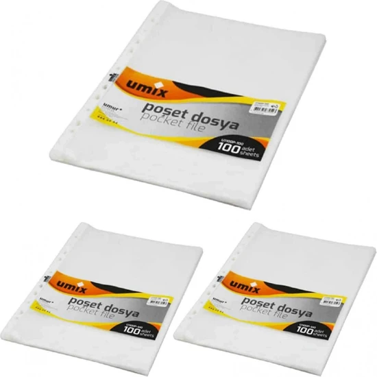 Umıx Poşet Dosya 35 Mikron 300'LÜ 3 Paket