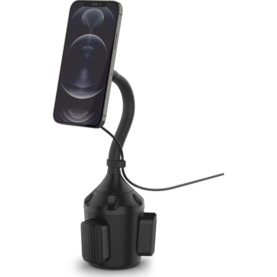Spigen OneTap Cup Holder Bardaklık Araç Tutacağı + MagSafe Manyetik Kablosuz Şarj Cihazı iPhone 15 / 14 / 13 / 12 Serisi ile Uyumlu ITS68W Black - ACP03810