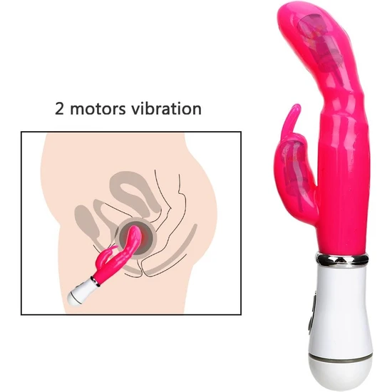 Night Blue Klitoris Uyarıcılı Silikon 2 Motorlu Vibratör 12 Farklı Titreşim Gizli Paket