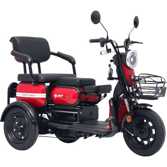 St Max Smart 3000 3 Elektrikli Moped Kırmızı