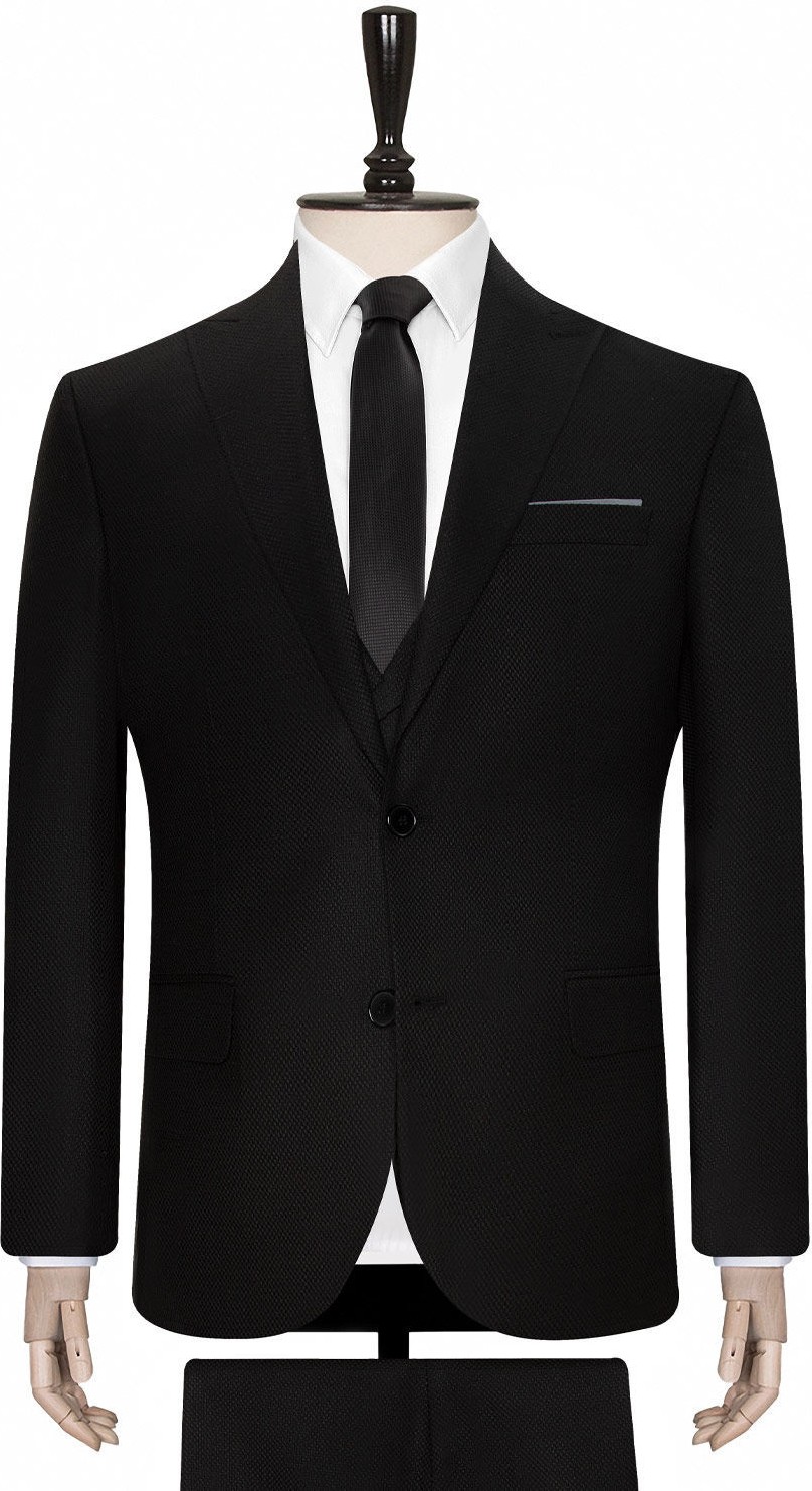 Süvari Yelekli Siyah Slim Fit Takım Elbise görsel 2