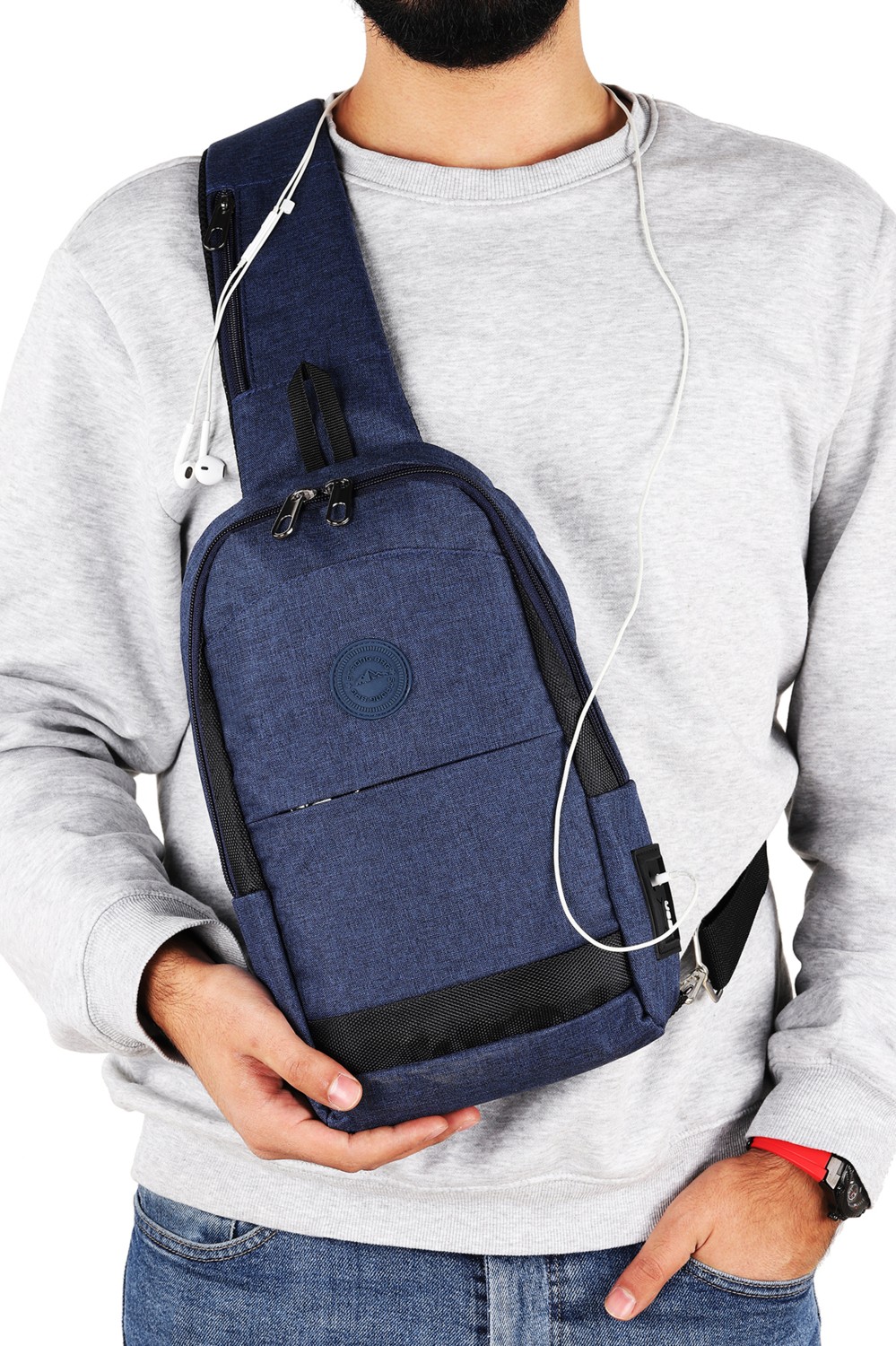 Strong Bag Strong Kulaklık Çıkışlı Tek Kol Göğüs ve Sırt Çantası ,çapraz Çanta Body Bag TK01 görsel 6