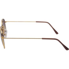 Eroe E102 Metal Geometrik Köşeli Model Gold Kahverengi Degrade Unisex Güneş Gözlüğü C4 CAT.2