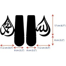 İslamic Wall Art Allah (Cc) ve Muhammed (Sav) Yazılı Damla Kesim Metal Dekoratif Kitap Tutucu,kitaplık Dekoratif Raf