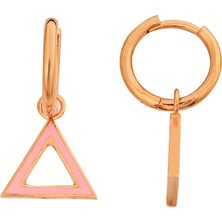 Apelda Pembe Üçgen Küpe