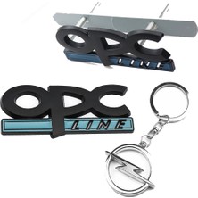 Gardenauto Opel Opc Line Panjur ve Bagaj Logosu Paslanmaz Metal + Anahtarlık Seti